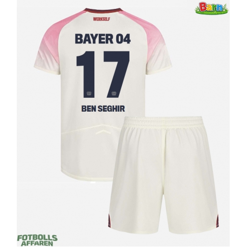 Bayer Leverkusen Eliesse Ben Seghir #17 Bortaställ Barn 2025-26 Kortärmad (+ Korta byxor)